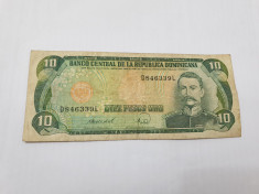 bancnota rep. dominicana 10 p 1988 foto