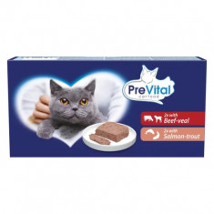 Hrana completa pentru Pisici, cu Somon - Pastrav si Vita - Vitel, 4 x 100 g