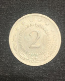 Moneda 2 dinari 1974 Iugoslavia