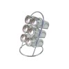 Set 6 Sticlute Condimente Verticale, Suport Cromat, Organizator Bucatarie, Inaltime 20.5cm, Diametru 4.5cm