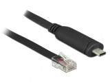 Cablu USB-C la Serial RS-232 RJ45 (pentru router CISCO) T-T 2m Negru, Delock 63912