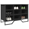 Gossi pantofar, negru, 90x38x61,5 cm, lemn prelucrat