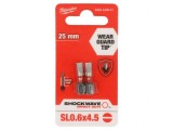 Set 2 Capete Șurubelniță Plată 4,5x0,6mm 25mm