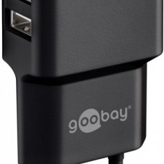 Incarcator priza 2 x USB 2.4A Negru, Goobay 44951