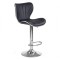 Scaun de bar HM H69, Piele ecologica, Inaltime ajustabila, Suport picioare, Cu spatar, Rotativ, 90 kg, Negru