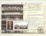 Romania MNH 2014 - Universitatea Bucuresti - LP 2032a - colita X5