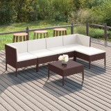 Cumpara ieftin Gossi set mobilier de gradina cu perne, 6 piese, maro, poliratan