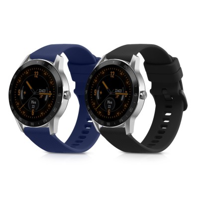 Set 2 curele pentru Blackview X1, Kwmobile, Negru/Albastru, Silicon, 58170.01 foto