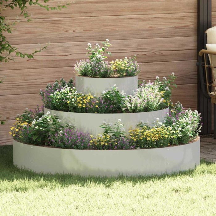 vidaXL Vază pentru Grădină Argintiu 120 x 120 x 20 cm Oțel galvanizat