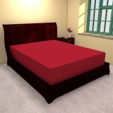 HUSĂ DE PAT TRICOT CU &Icirc;NĂLȚIME STANDARD DE 25 CM ROȘU - 160x200