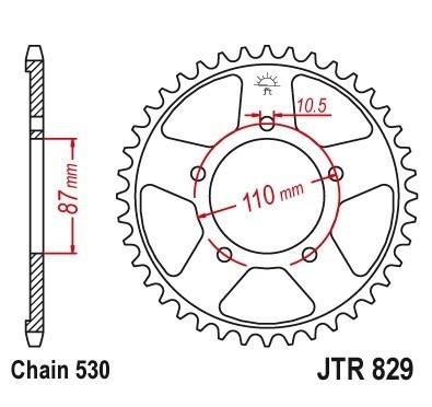 Pinion spate 43 dinti pas lant 530 Suzuki GSF 600 Bandit (95-04) - GSX 600 (89-01) - GSX-GSX-R 750 (89-06) - VZ 800 Marauder (97-03) foto