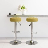 vidaXL Scaune de bar, 2 buc., verde, material textil