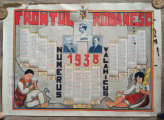 Calendar litografiat/ 1938, Frontul Romanesc, Carol II, Alexandru Vaida-Voevod foto