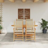 vidaXL Set de masă pentru grădină 5 pcs Bej Lemn Solid de Acacia 3375740