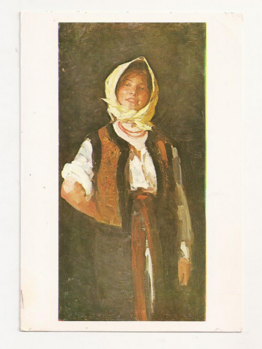 RF16-Carte Postala- N. Grigorescu, Taranca Voioasa, circulata 1977