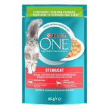 PURINA ONE STERILCATS filete mini cu curcan și fasole &icirc;n suc 85 g