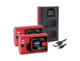 2x Acumulator Baxxtar Pro LP-E6 + Incarcator Dual pentru Canon LP-E6