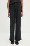 Levi&#039;s pantaloni femei, culoarea negru, lat, high waist, SURPLUS STRAIGHT