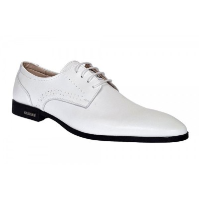 Pantofi barbati eleganti din piele naturala Alb Box GKR101A foto