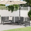 Gossi set mobilier de gradina, 3 piese, gri, lemn masiv de pin