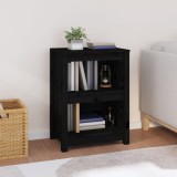 VidaXL Bibliotecă, negru, 50x35x68 cm, lemn masiv de pin 821703