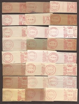 Great Britain - London Postmarks Page of red meter cancels MH S.559 foto