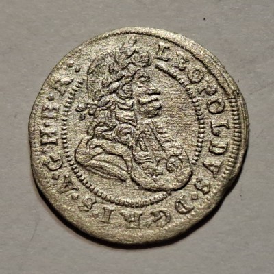 Austria 1 kreuzer 1698 Opoli argint Leopold l foto