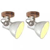 VidaXL Lămpi de perete/tavan industriale argintiu 2 buc 20x25 cm E27