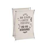 Cos rufe panza crem neagra rama metal 43 x 30 x 64 cm