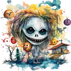 Sticker decorativ, Halloween, Galben, 61 cm, 1334STK-2