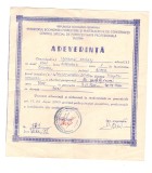 Adeverinta de perfectionare RSR functia tamplar manual, Busteni, 1977, stare buna