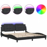 Cumpara ieftin Cadru de pat cu LED fara saltea, Zadar, negru, 180x200 cm