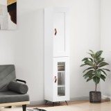 Cumpara ieftin Dulap &icirc;nalt, alb extralucios, 34,5x34x180 cm, lemn prelucrat