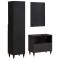 Set dulap baie 3 buc. Negru Lemn de mango solid - 7