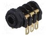 Conector jack, Jack 6,3mm, 3 contacte, mama, CLIFF - CL12207 J/SKT S2/BBB BLK