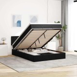 Cumpara ieftin Cadru de pat otoman cu saltea neagră 140x190cm catifea