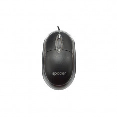 Mouse optic mini Spacer SPMO-080 cu fir USB, negru foto