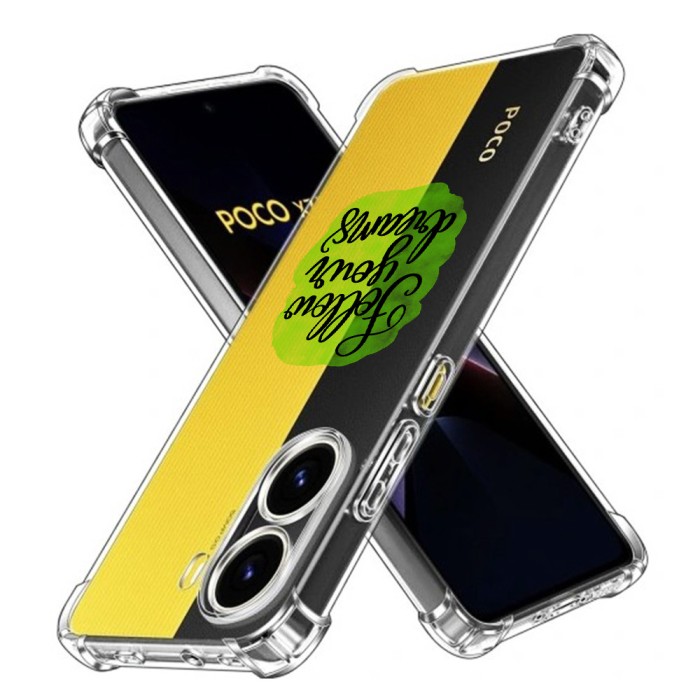 Husa antisoc pentru xiaomi poco x7 pro, airbag pro, clear, follow your dreams