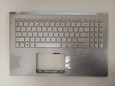 Carcasa superioara cu tastatura palmrest Laptop, Asus, VivoBook 15 X509FJ, 90NB0MZ1-R32US0, iluminata, argintie, layout US foto