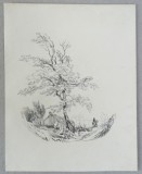 &quot;Calaret&quot; desen in creion 1832, Peisaje, Carbune, Realism
