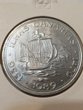 F2 Portugalia100 escudos 1989 Discovery of the Canary Islands UNC