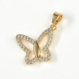 Pandantiv placat fluture cu pietre zirconice