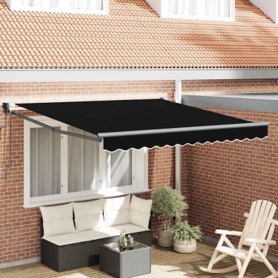 Marchiza retractabilă automată vidaXL Neagră 350x250 cm foto