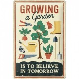 Placa metalica - Growing a Garden, Nostalgic Art Merchandising