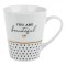 Cană New Bone, Model &quot;You Are Beautiful&quot;, Alb, Capacitate 0,35 L