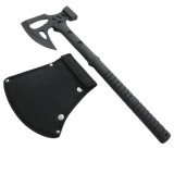 Topor Vanatoare Ideallstore&reg; Unleashed Viking, Otel Inoxidabil Negru 42cm, Teaca Cordura, Tomahawk Camping, Ciocan, Chei Inelare