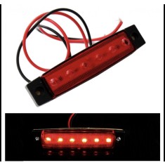 Lampa laterala 6 LED-uri 12v lumina rosie