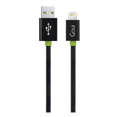 Cablu Date si Incarcare USB la Lightning Goui Metal Spring, 0.3 m, Negru G-LC30-8PIN foto