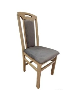 Scaun de living si bucatarie, SB Tim, din lemn masiv fag, tapiterie stofa, lacuit, 120 kg, 96x43x40 cm, Stejar Sonoma foto