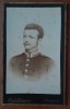 Fotografie tip CDV, militar cu mustata, perioada primului razboi mondial